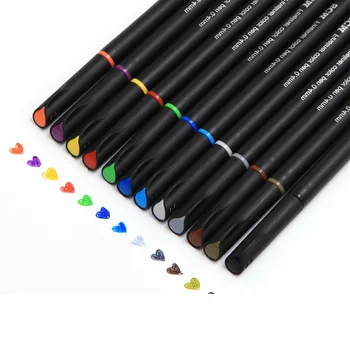 

12 Pcs/set Cute Colorful 0.4mm Sketch Drawing Art Painting Felt Tip Line Pen Fiber Art Marker Pens Stationery
