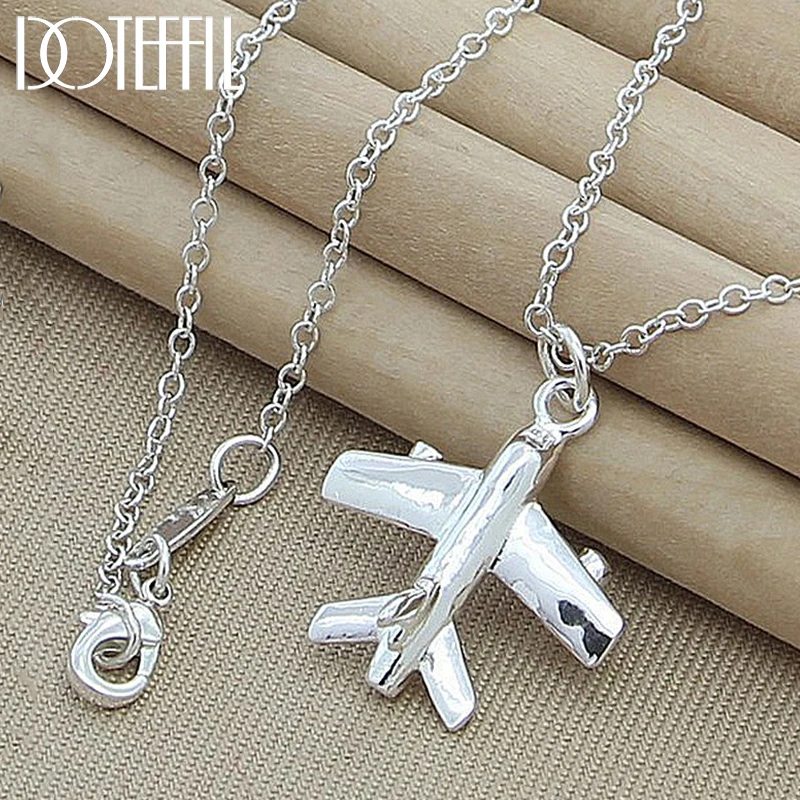 Sterling silver airplane necklace Clearance