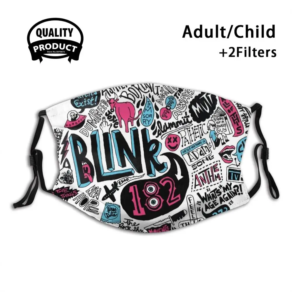 Многоразовая маска для лица Blink Punk моющаяся с фильтром против пыли маски Rebel Music Pop