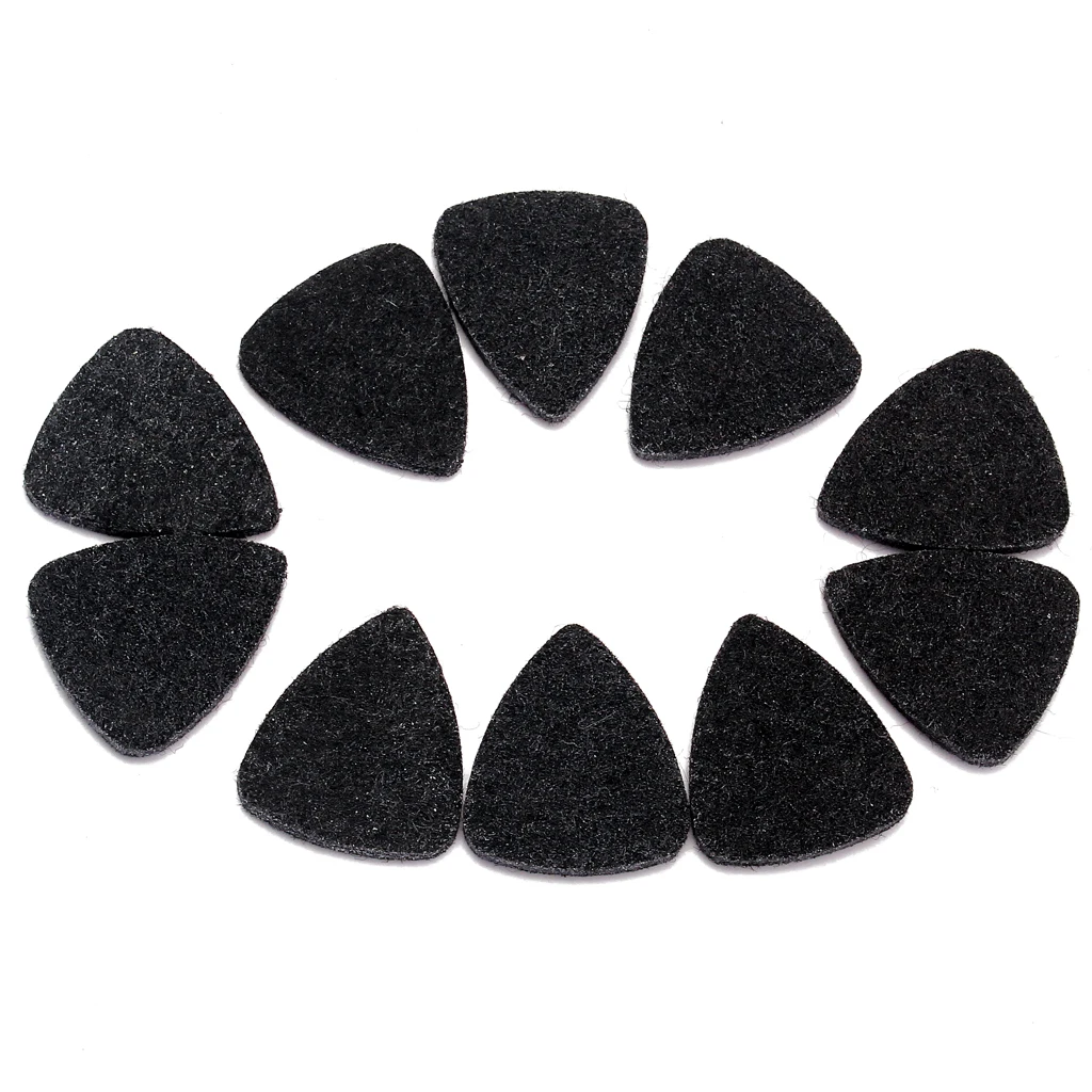 2x 10pcs Wool Felt Picks Ukulele Guitar Parts 3MM Mandolin Plectrums Pick Black