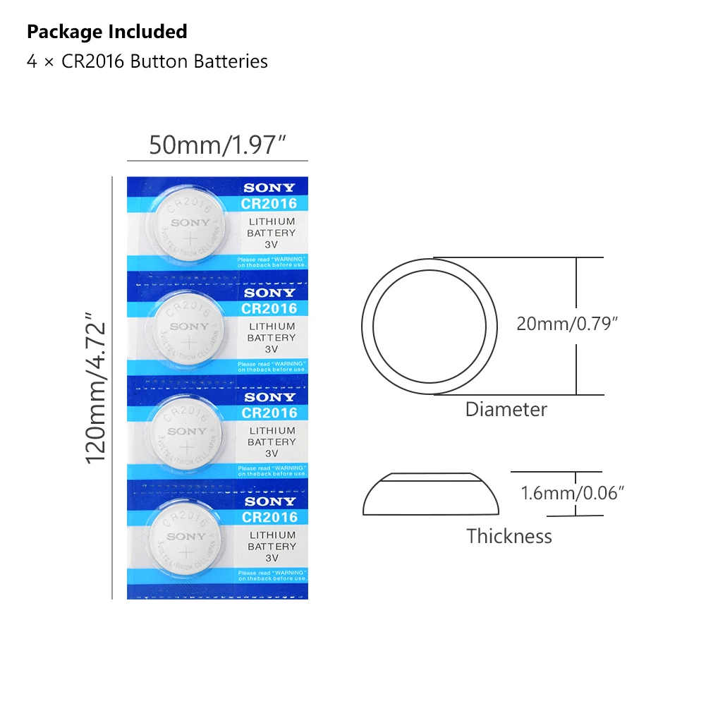4 шт./лот, бренд, новинка, батарея для SONY cr2016, 3 в, кнопочный элемент, монета, батареи для часов, компьютера, cr, DL2016, KCR2016