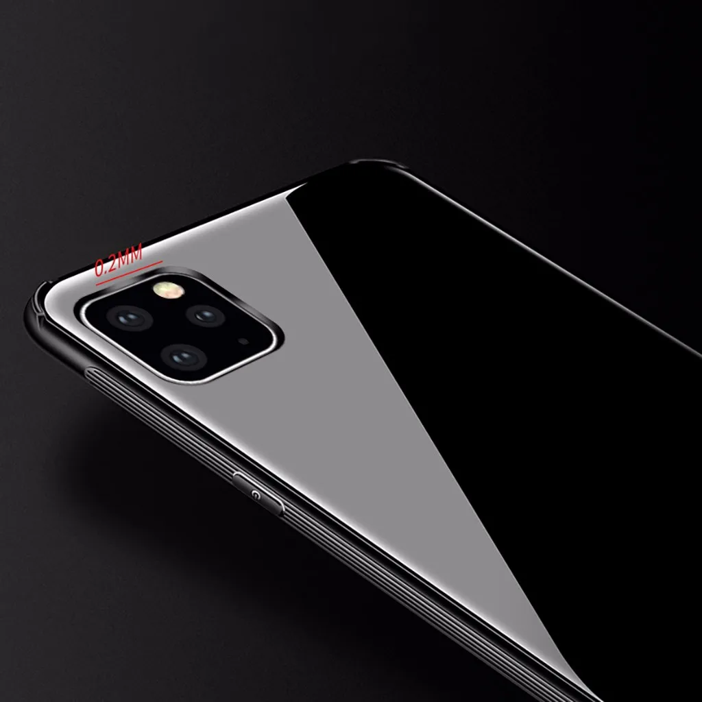 Чехол для IPhone 11 Pro Max 6,5 дюймов стильный прочный Чехол из закаленного стекла зеркальный Жесткий Чехол резиновый чехол