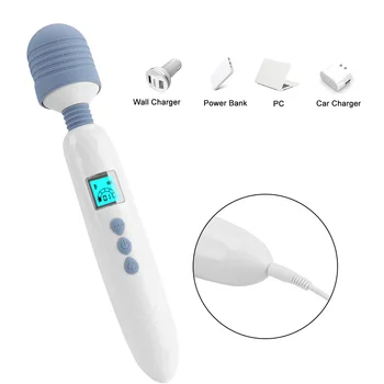 IKOKY 36 Speed LCD AV Stick Vibrator Massager Magic Wand Clitoris Stimulate Heated G Spot Vibrator Female Masturbation Sex Shop 3