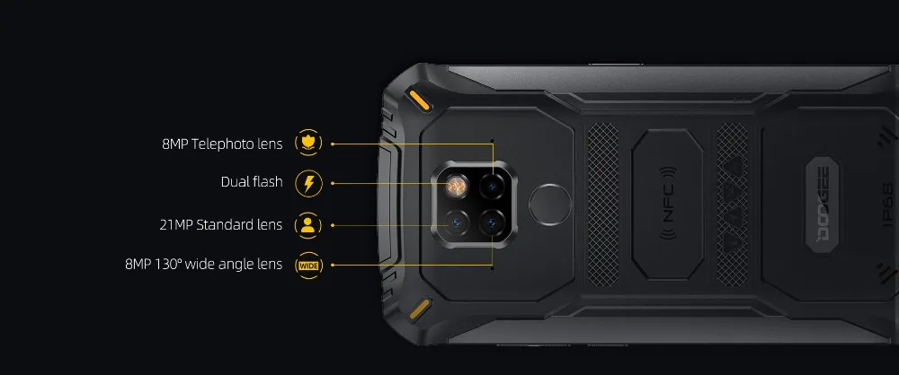 DOOGEE S68 Pro IP68 водонепроницаемый мобильный телефон Helio P70 Восьмиядерный 6 ГБ 128 Гб Беспроводная зарядка NFC 6300 мАч 12V2A зарядка 5,84 дюймов
