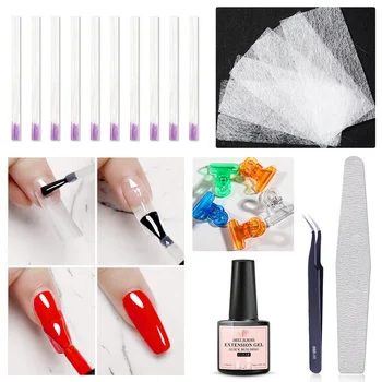 

MEET ACROSS Extension Gel Set Quick Building Nail Gel Polish Extend The Nail Tip With Fiberglass Silk Manicure DIY Kits