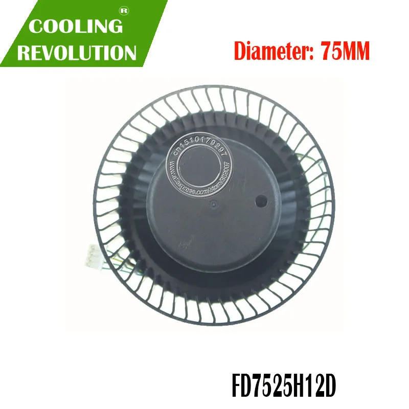Вентилятор видеокарты FD7525H12D DC12V 1.20AMP 4PIN для ASUS TURBO RTX 2060 2070 2080 2060S 2070S 2080TI
