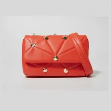 

Brand Rivet Shoulder Bag For Women PU Flap Crossbody Bags Fashion Shopping Handbags Lady Square Casual Messenger Bag Purses 2021