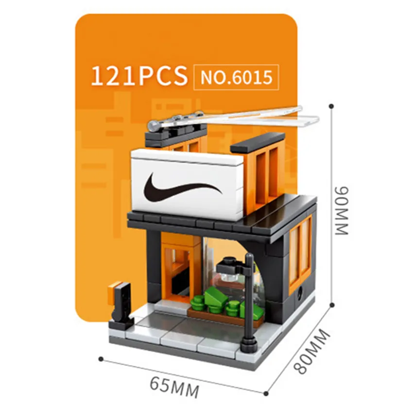 Sembo Blocks City Street View  Shoes  Fast Food Phone KTV Pizza Coffee  Building Blocks MOC Bricks Kids DIY Toys Sets  (9)