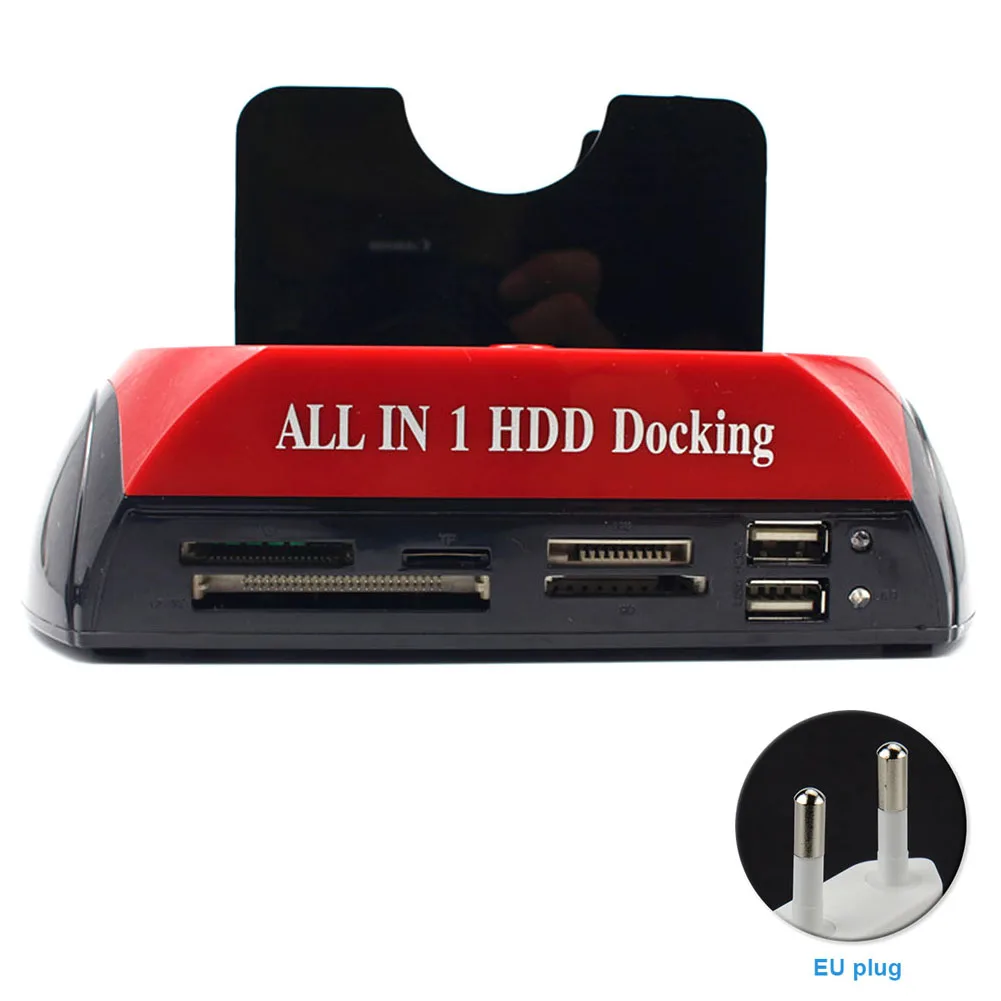 С несколькими кард-ридером слот HDD док-База все в одном Держатель станция HDD корпус USB 3,0 для IDESATA жесткий диск - Цвет: EU