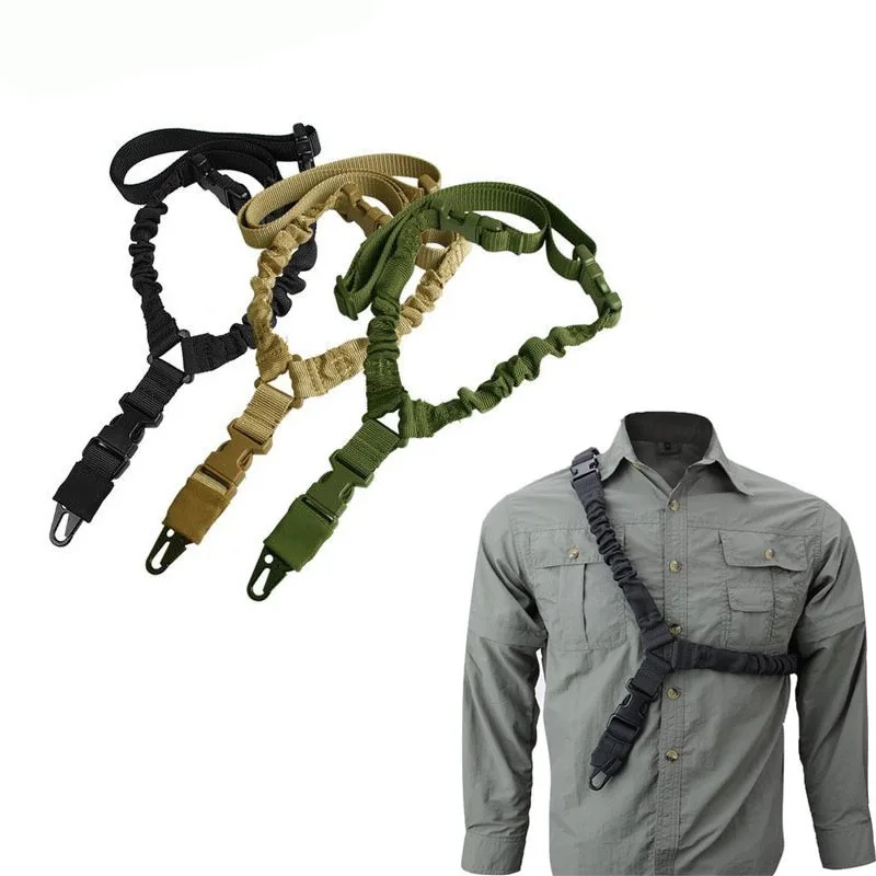 

Hunting Rifle Gun Sling 1000D Strap Airsoft Military Tactical Adjustable Nylon 1 Single Point Bungee Strap System Airsoft Sling