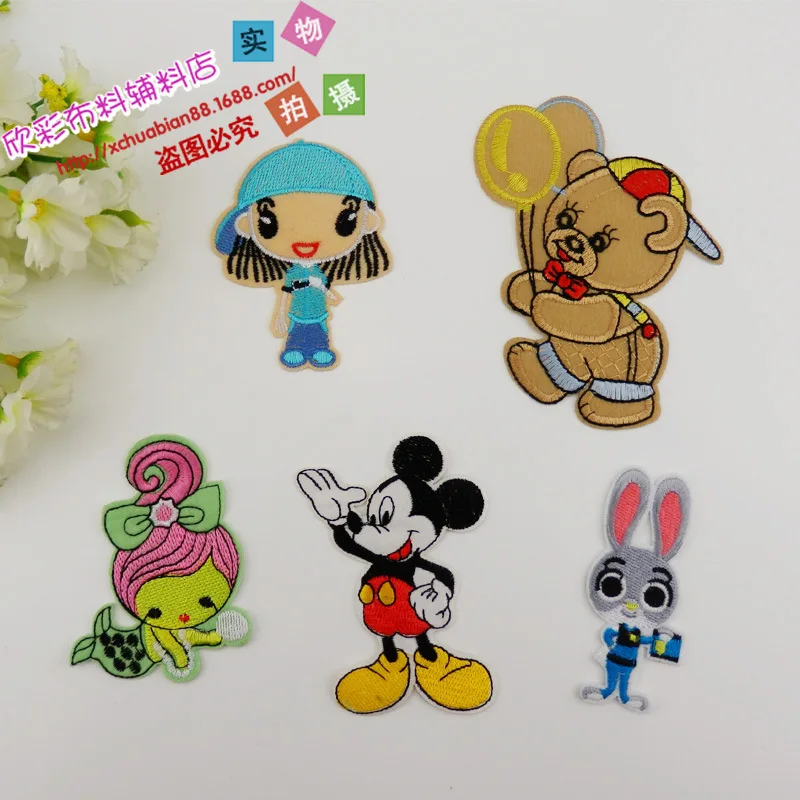 

20pcs/lot Embroidery Patches Kids Clothing Decoration Accessories Bear Duck Rabbit Girl Diy Iron Heat Transfer Applique