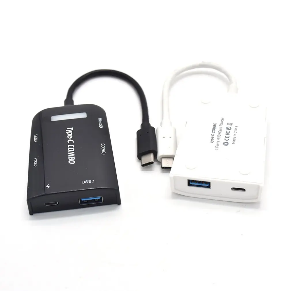 Портативный Тип type-C USB 3,1 3-Порты и разъёмы Пластик USB концентратор с SD кард-ридер комбо для IMac MacBook Air Ноутбук PC