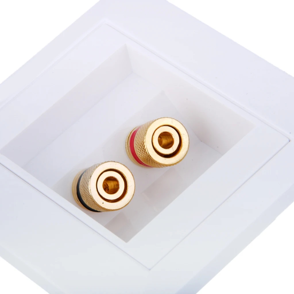 2pcs Speaker TERMINAL Wall Face Plate Binding Post Banana Plug Port