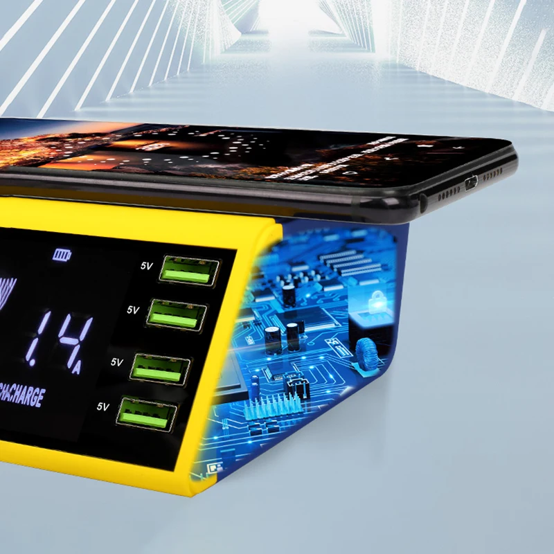 8A USB smart Digital display charger MECHANIC iCharge8 mobile phone tablet multi-interface 9 protection wireless fast charger