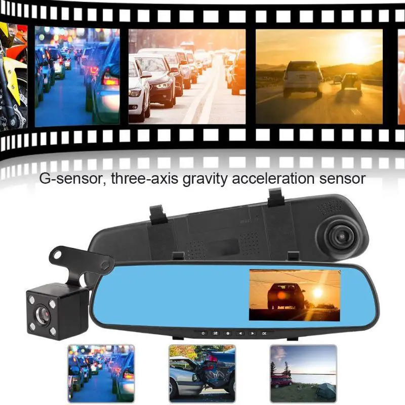

Dash Cam Car DVR Camera Recorder Auto Motion Detection Rearview Mirror Night Vision Drive Recorder night vision video