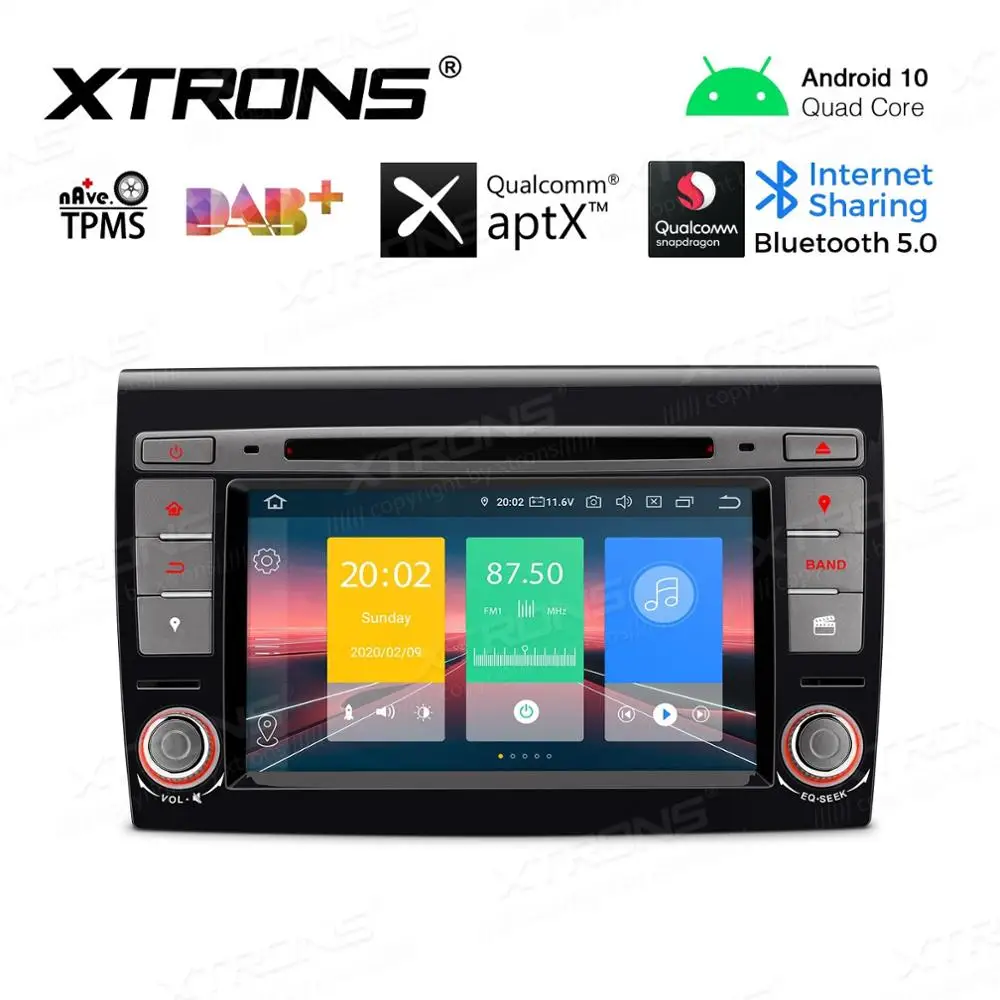 Автомобильный мультимедийный DVD плеер с GPS радио 7 дюймов Android 10 0 для Fiat Bravo (198) 2007