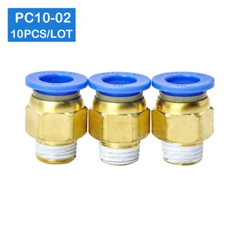 

HIGH QUALITY 10pcs BSPT PC10-02, 10mm to 1/4" Pneumatic Connectors male straight one-touch fittings