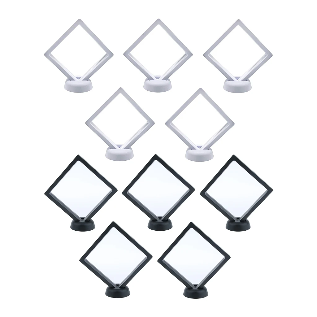 10 Pcs 3D Floating Frame Display Holder Coin Display Stand for Challenge Coins Jewelry Antique Medal Bracelets Necklaces Earring