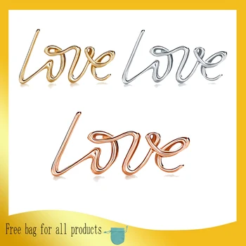 

Ladies Jewelry Love Earring Golden silver Rose gold fashion Silverware Stud 925 Sterling silver accessories Valentine's Day gift