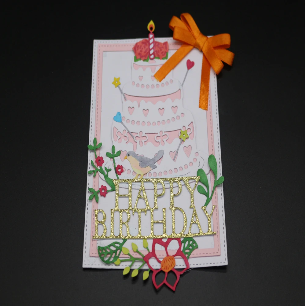 

Birthday Cake Cutting Dies Candle Frame Cut Die Metal Mold Card Scrapbook Embossing Paper Craft Knife Mould Blade Punch Stencils
