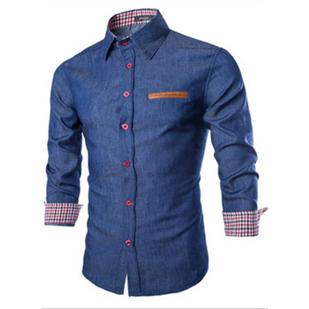 NEW Men's Denim shirts Cowboy Shirt Casual Long Sleeves Slim Fit Shirt Autumn Fashion Male Denims Jeans Shirt Tops Size S-XXL NEW Men's Denim shirts Cowboy Shirt Casual Long Sleeves Slim Fit Shirt Autumn Fashion Male Denims Jeans Shirt Tops Size S-XXL