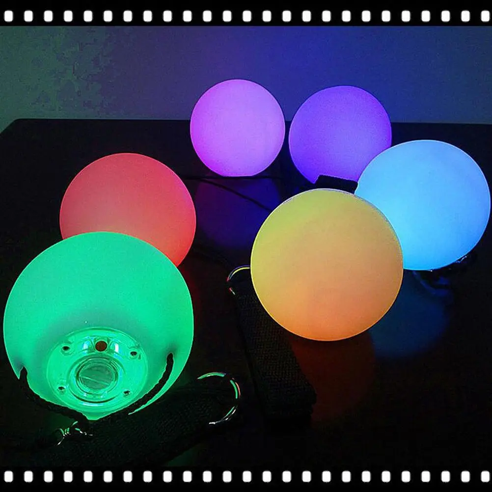 1 PC Colorful RGB Glowing Hand Props Stage Performance LED POI Thrown Ball Belly Dance Balls Party Festival Accessories glow light glow light ball luminous throwing ball