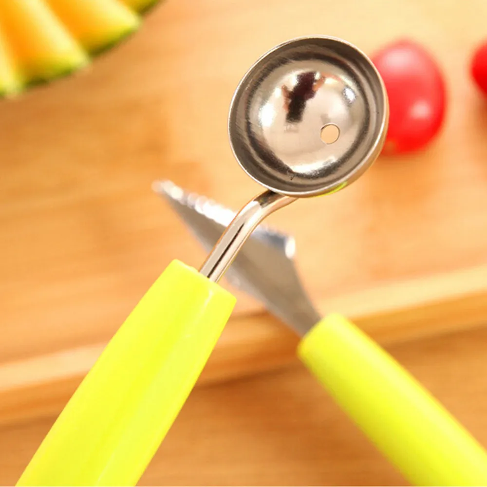 Stainless steel fruit digging ball spoon kitchen carving cutting necessary tools wholesale purchasing#3A12