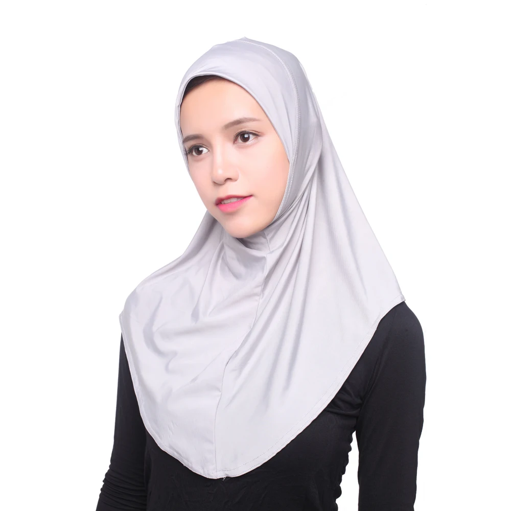 Мусульманский хиджаб, исламский тюрбан-Джерси, женский черный ниндзя шарф, шапки, мгновенный головной шарф, полное покрытие, внутренняя отделка, шапки