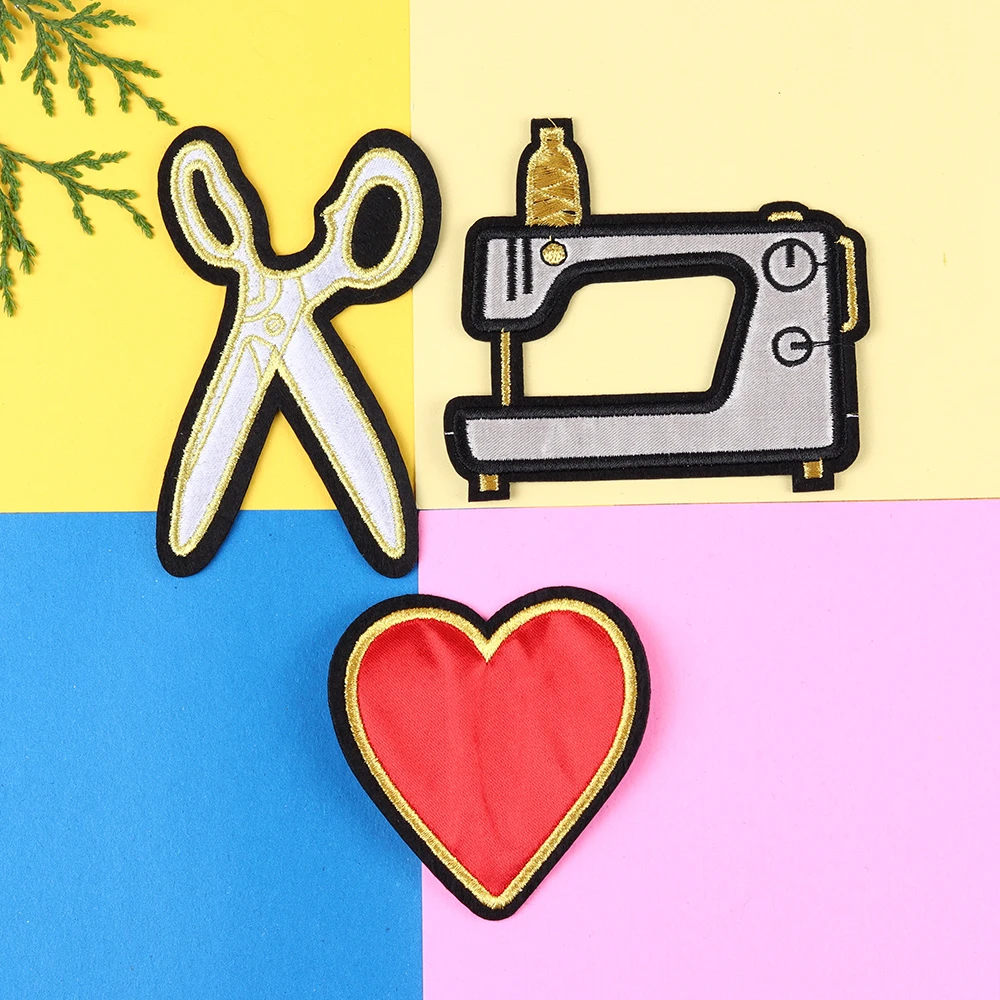 Швейные ножницы патчи значки вышивки &quotсделай сам&quot ткань нашивка значок