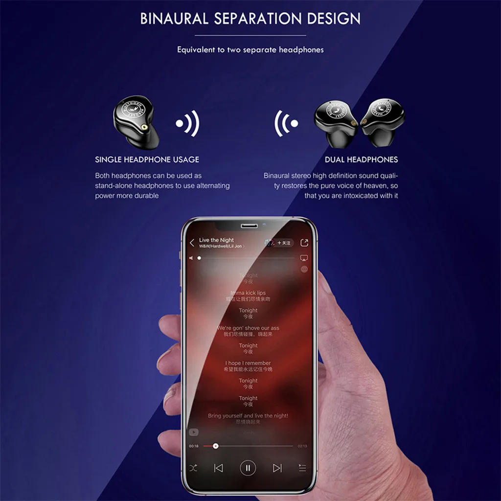 50# Bluetooth наушники TWS 5,0 в водонепроницаемые стерео беспроводные наушники с шумоподавлением, игровая гарнитура, светодиодный дисплей, наушники