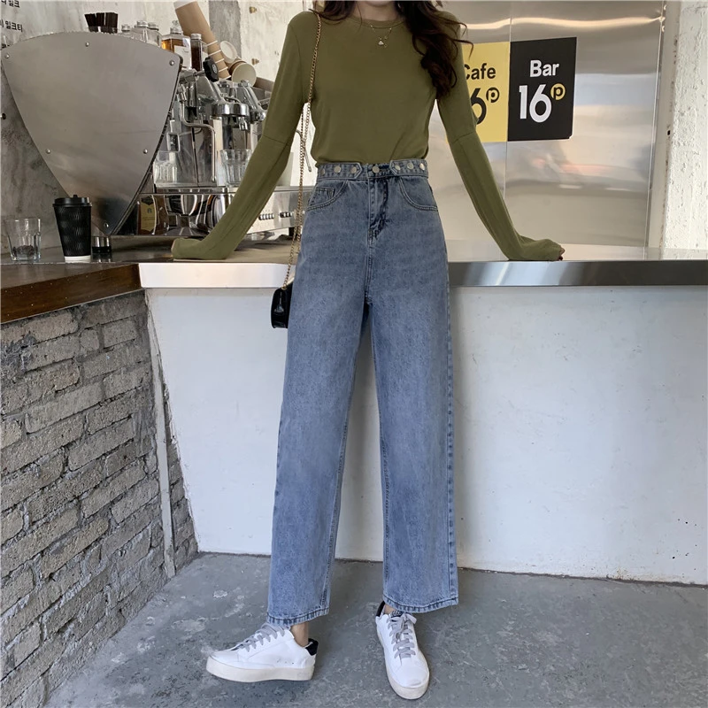 Свободные широкие брюки в Корейском стиле с высокой талией hyuna style cec