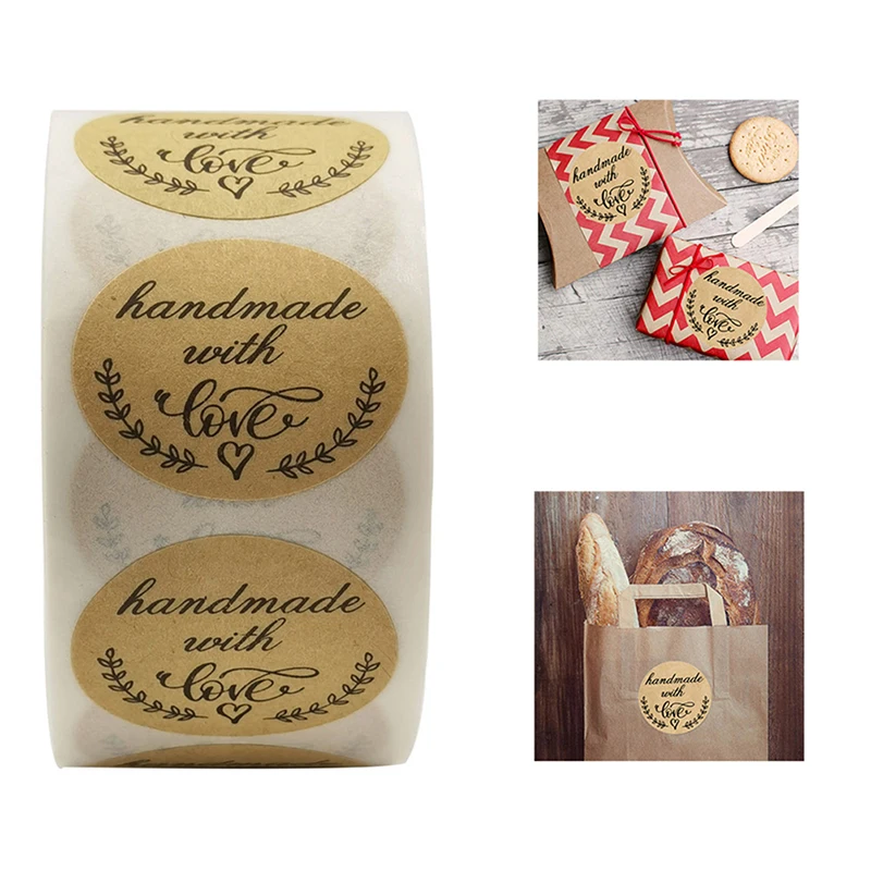 Thank You Sticker For Seal Label Scrapbooking Christmas Stickers Handmade With Love Decoration Sticker