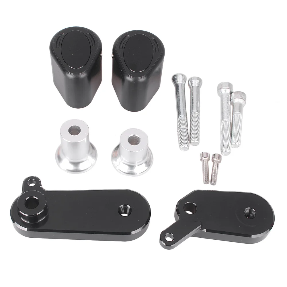 CNC мотоциклетная рама ползунок Краш Pad протектор для Kawasaki Ninja ZX6R 2009-2011 алюминиевый сплав и АБС пластик - Цвет: Черный