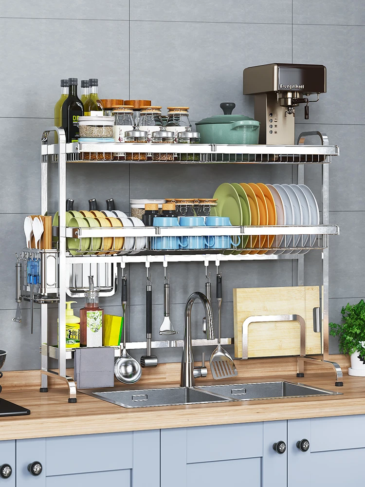 

304 stainless steel kitchen shelf sink air bowl rack drainage rack sink receptacle shelf put chopsticks