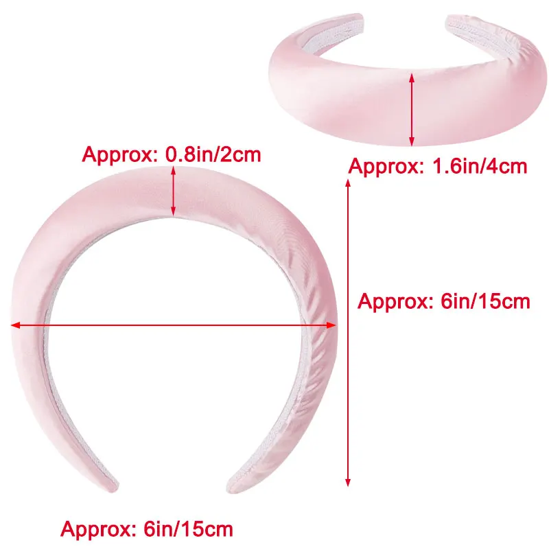 Fioday атласный светильник розовая губка повязка на голову для женщин 4 см широкий обруч эластичные пластиковые резинки для волос для девочек Прямая поставка
