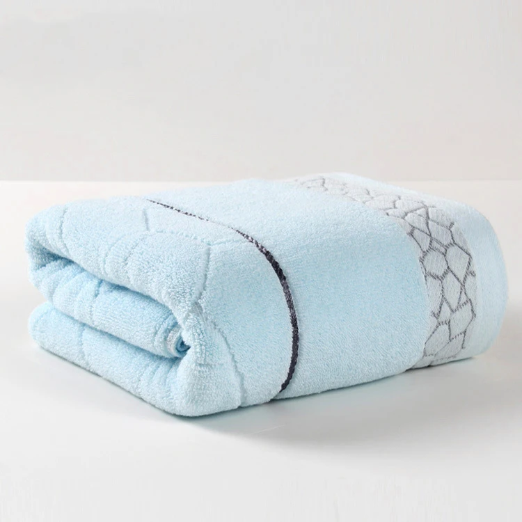 140x70 см Bad Handtuch Baumwolle handtuch 6 Farben Vorhanden Baumwolle Faser naturliche Umweltfreundliche Bestickte Bad Hand - Цвет: light blue