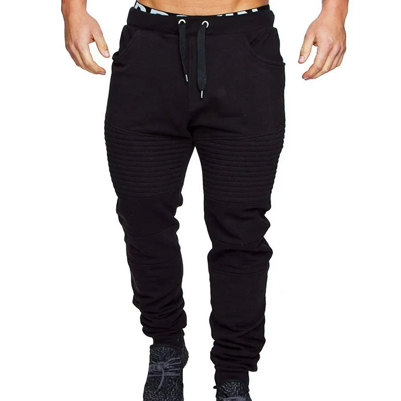 Мужские зимние теплые облегающие камуфляжные штаны с завязками для бега, спортивные штаны, повседневные камуфляжные штаны для фитнеса - Цвет: Черный