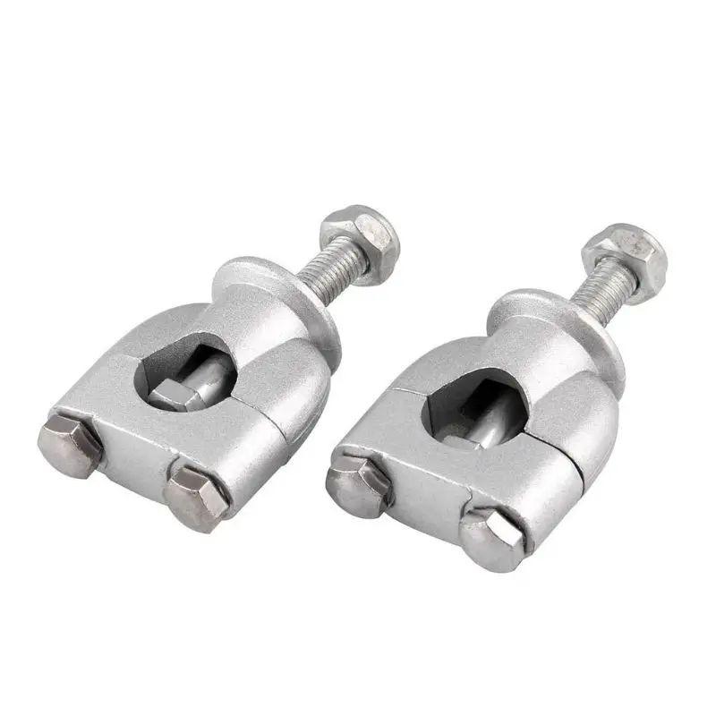 

2 Pcs 22mm Motorbike Handle Bar Risers Clamp Motorcycle Mount Silver Parts
