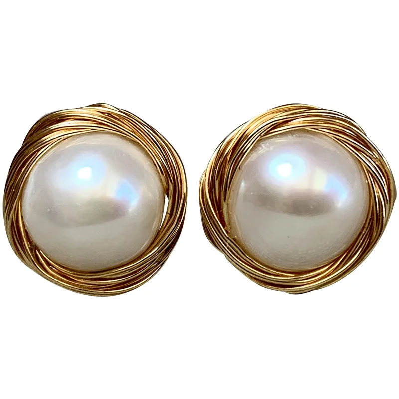 Pearl Beading Round Shape Earrings Mother Gift GF Presents Party Dress Assessires | Украшения и аксессуары
