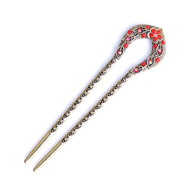 Retro Jewelry AntiqueBronze Plated Hairpins u Shape Hairs Stick Hair Ke