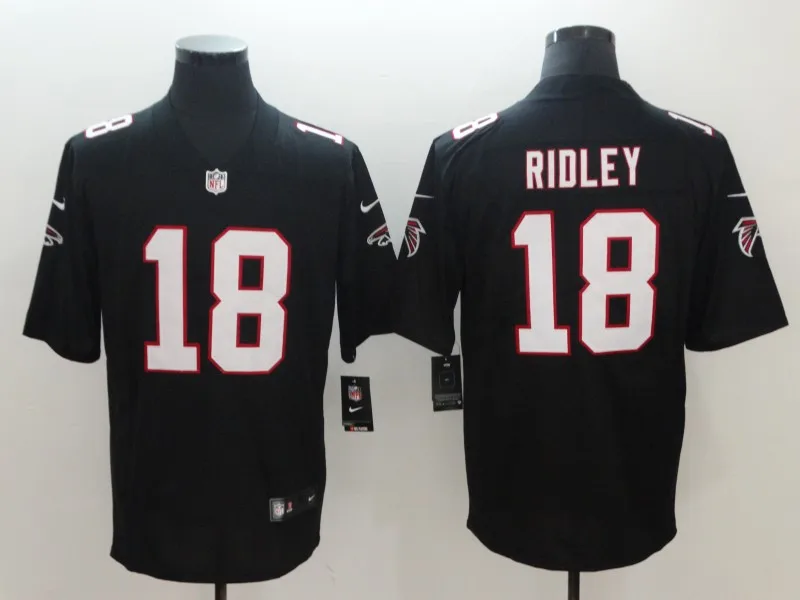 Черный Мужские футболки для футбола, Matt Ryan Calvin Ridley evonta Freeman Deion Sanders - Цвет: Черный