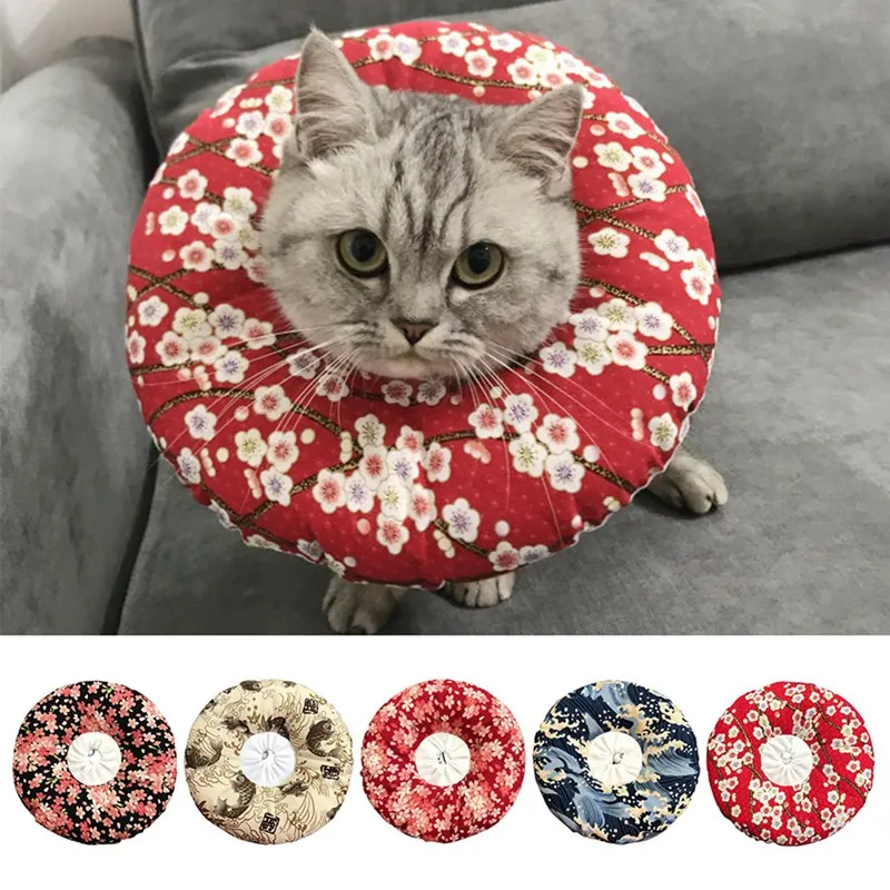 

Pet Elizabethan Collar Dog Cat Adjustable Wound Healing E-Collar Soft Cone Smart Cone Prevent Bite Pretty