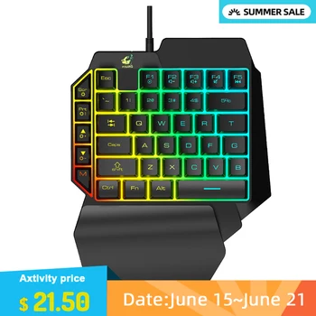 

Gaming Mechanical Keyboard for Mobile Legends PUBG Mobile Gaming Keyboard with RGB Backlight One Hand Keyboard RGB Keyboard