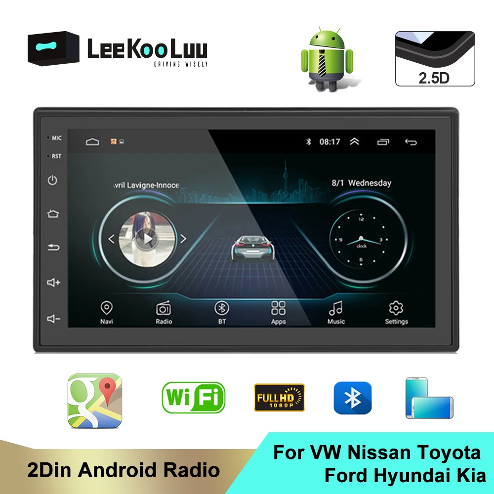 Автомагнитола LeeKooLuu 2 Din Android GPS навигация аудио видео мультимедийный плеер для VW