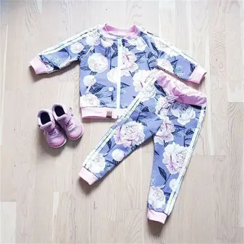 

2PCS Baby Girl Outfit Floral Shirt Pants Clothes Set Age 2 3 4 5 6 7 Years