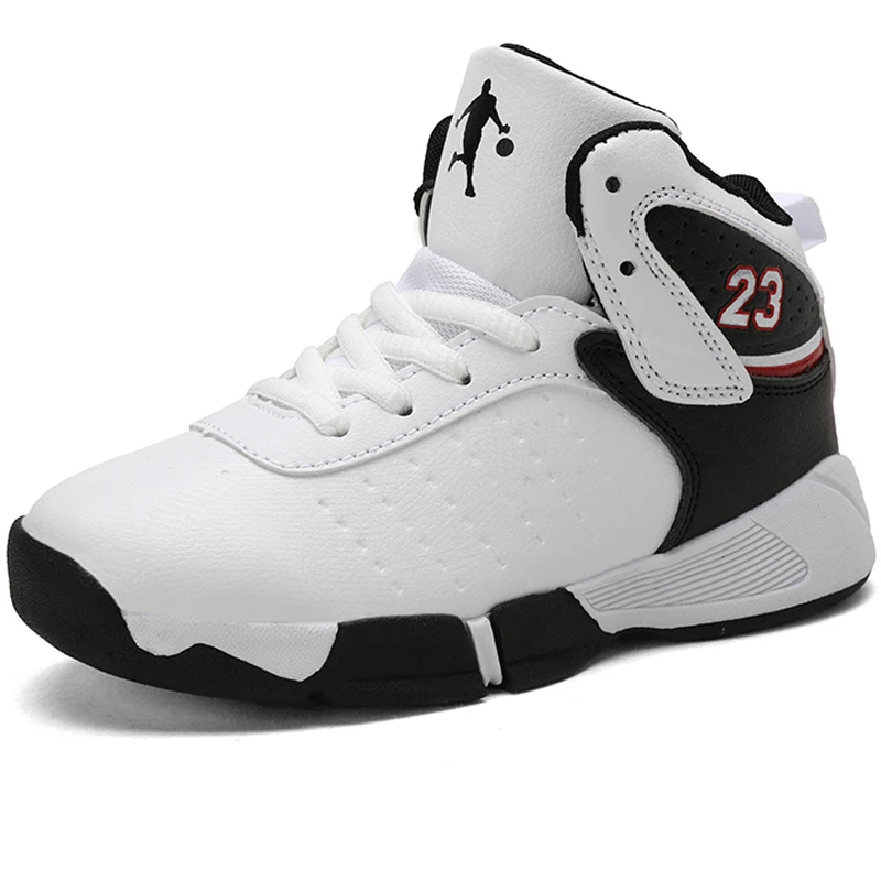 Boy Brand High Quality Leather Thick Sole Kids Sneakers Boys Basketball Shoes Children Sports Shoes Boy Trainers Basket Shoes