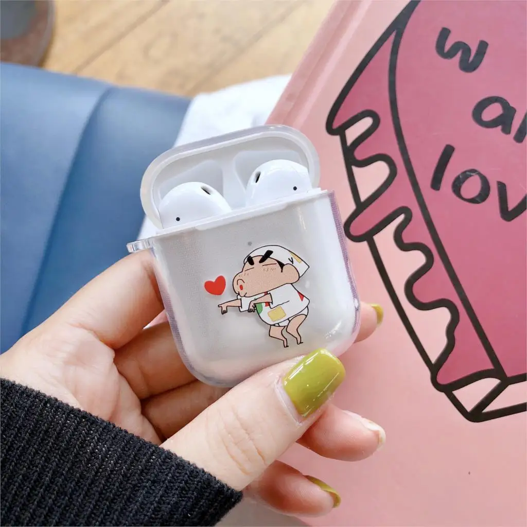 Мультяшный чехол Crayon Shin-chan для Apple Airpods, беспроводной bluetooth-наушник, мягкий прозрачный чехол для наушников Airpods