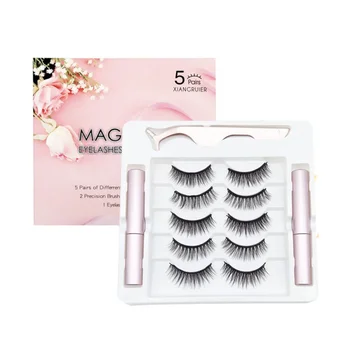 

Magnetic False Eyelashes Kit False Lashes 5 Pairs With Tweezers Five Magnet Magnetic Eyeliner And Lashes Eyelash Makeup Tool