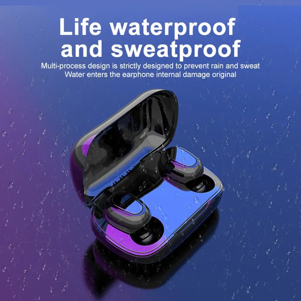 

Bluetooth 5.0 TWS Earphones Wireless Earbuds Surround Sound Effect 4 Hour Playtime Long Standby Time with Charging Compartment