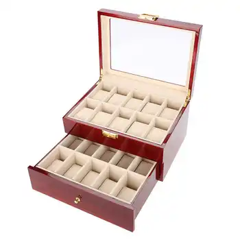 

20 Grids Double-layer Watch Display Storage Box Watch Organizer Case